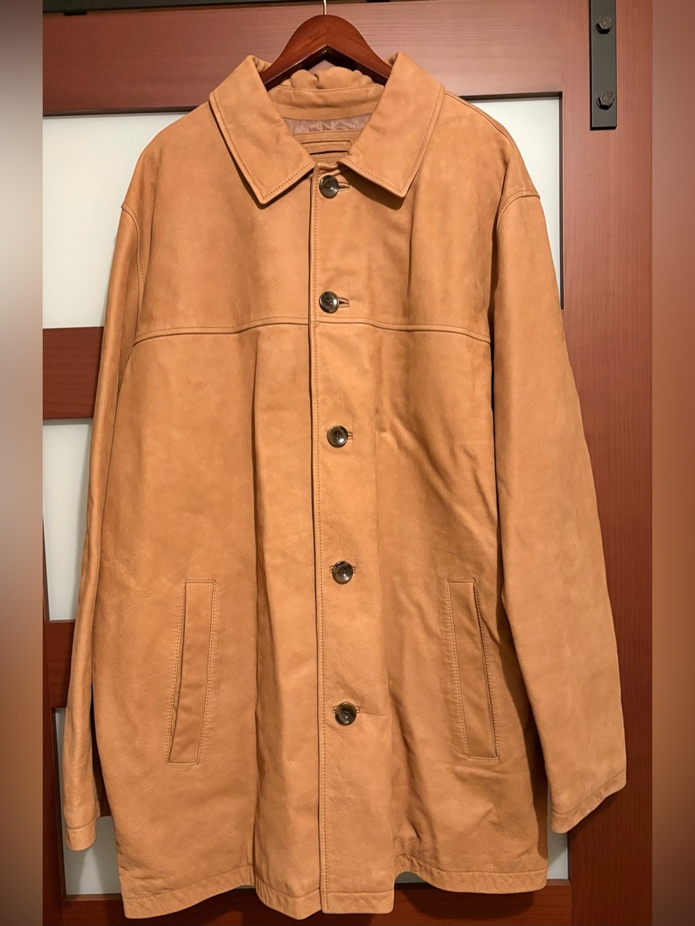 Eddie Bauer Lightweight Tan Suede Trench Coat